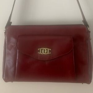 Vintage Etienne Aigner mahogany genuine leather shoulder bag